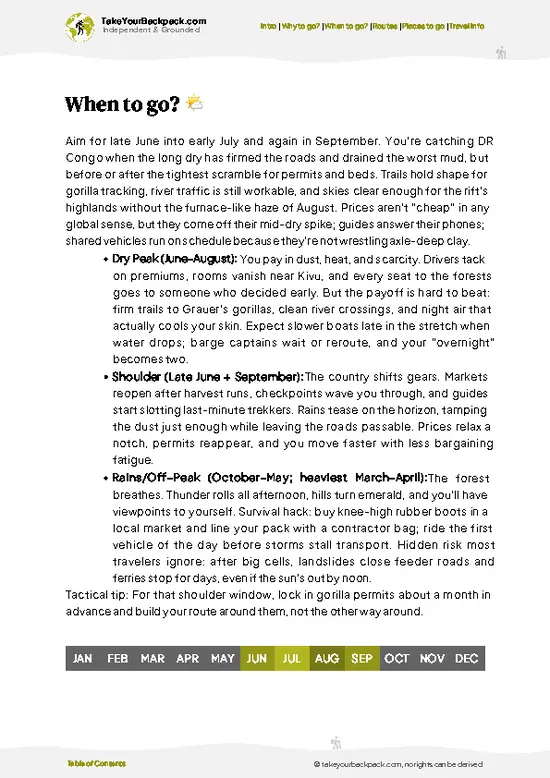 example page 3 from our offline Travel Guide for Democratic Republic of the Congo